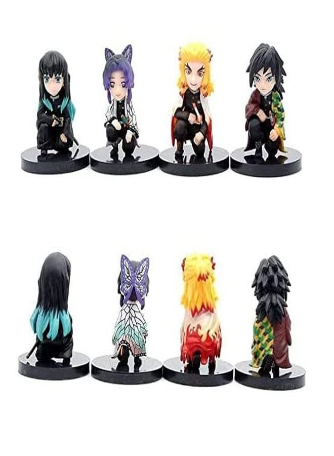 Trunkin Demon Slayer Giyu Tomioka Shinobu Kocho Rengoku Kyoujurou Tokito Muchiro Mini Sitting Figurines Set of 4 - Image 1